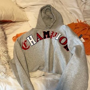 Cropped champion reverse weave hoodie